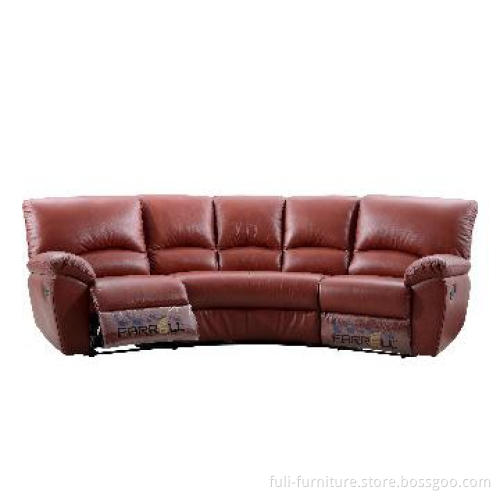 G-3647 1R+corner+1R Recliner Sofa Semi-aniline Top Grain Cow Leather+